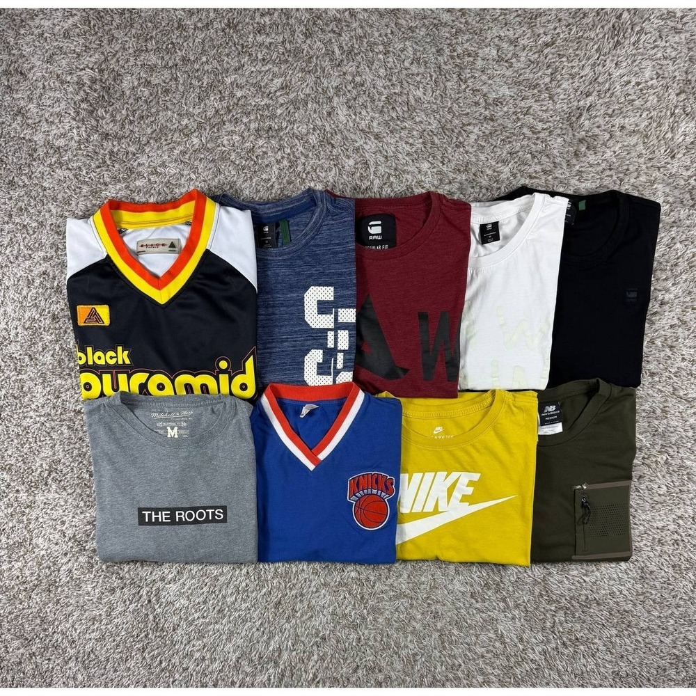 Lot of 9 G-Star RAW, etc Basketball, Graphic Logo, Big Logo T-Shirt Medium